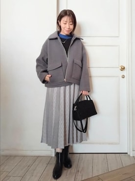 「SHOO・LA・RUE（シューラルー）のアイテム（ブーツ）」を使った、miomioさん（レディース・157cm）の秋コーディネート