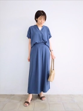 「DRESKIP（ドレスキップ）のアイテム」を使った、miomioさん（レディース・157cm）の夏コーディネート
