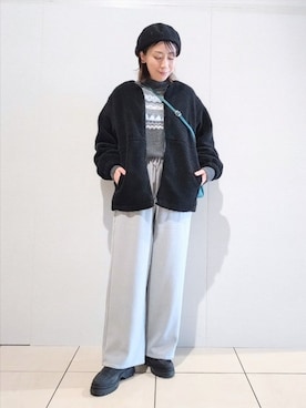 「アイテム（ハンチング/ベレー帽）」を使った、miomioさん（レディース・157cm）の冬コーディネート