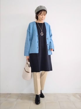 「アイテム（チュニック）」を使った、miomioさん（レディース・157cm）の秋コーディネート