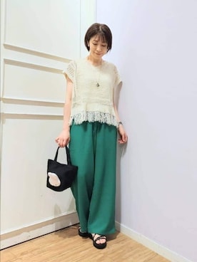 「150cm台コーデ」｜「アイテム（パンツ）」を使った、miomioさん（レディース・157cm）の夏コーディネート