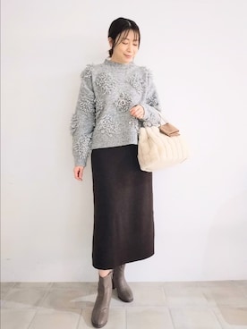 「アイテム（手袋）」を使った、miomioさん（レディース・157cm）の冬コーディネート