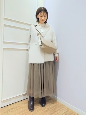 「アイテム（テーラードジャケット）」を使った、miomioさん（レディース・157cm）の冬コーディネート