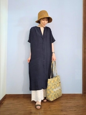 「アイテム（トートバッグ）」を使った、miomioさん（レディース・157cm）の夏コーディネート