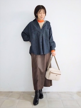 「Lee（リー）のアイテム」を使った、miomioさん（レディース・157cm）の秋コーディネート