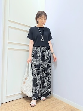 「アイテム（ネックレス、ベージュ系）」を使った、miomioさん（レディース・157cm）の夏コーディネート