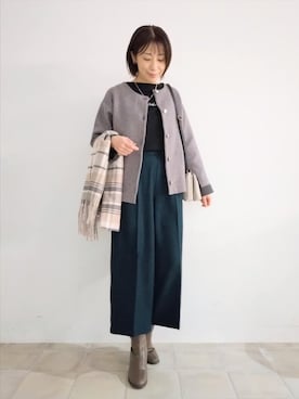 「アイテム（ファッション雑貨）」を使った、miomioさん（レディース・157cm）の秋コーディネート