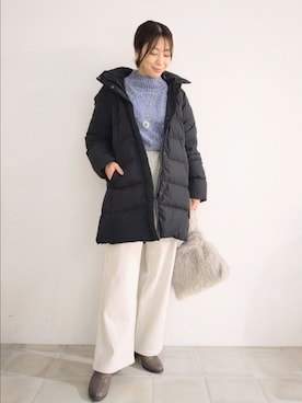 「ニット/セーター」｜「アイテム（アクセサリー）」を使った、miomioさん（レディース・157cm）の秋コーディネート