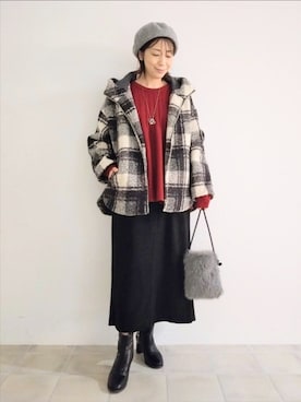 「アイテム（その他アウター）」を使った、miomioさん（レディース・157cm）の冬コーディネート