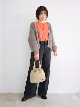「SHOO・LA・RUE（シューラルー）のアイテム（Tシャツ/カットソー）」を使った、miomioさん（レディース・157cm）の秋コーディネート