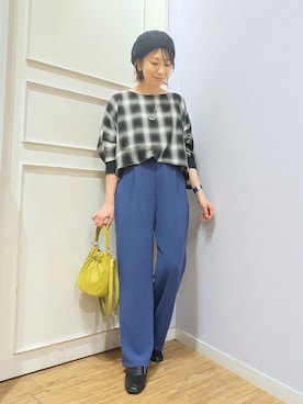 「アイテム（キャスケット）」を使った、miomioさん（レディース・157cm）の秋コーディネート