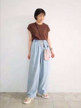 「SHOO・LA・RUE（シューラルー）のアイテム」を使った、miomioさん（レディース・157cm）の夏コーディネート