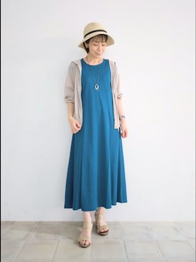 「DRESKIP（ドレスキップ）のアイテム」を使った、miomioさん（レディース・157cm）の夏コーディネート