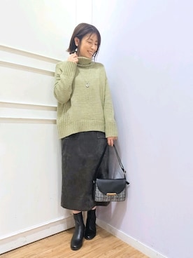 「ベイカースカート」｜miomioさん（レディース・157cm）の冬コーディネート