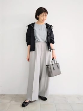 「アイテム（トートバッグ）」を使った、miomioさん（レディース・157cm）の秋コーディネート