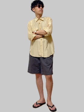 「アイテム（バングル/リストバンド）」を使った、Ike The Manさん（メンズ・172cm）の夏コーディネート