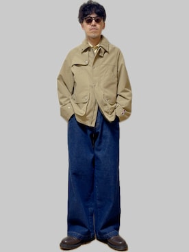 「アイテム（デニムパンツ）」を使った、Ike The Manさん（メンズ・172cm）の秋コーディネート