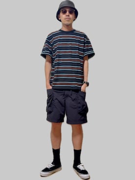 「アイテム（デジタル腕時計）」を使った、Ike The Manさん（メンズ・172cm）の夏コーディネート