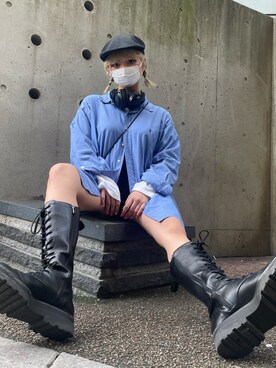 「服飾学生」｜「アイテム（ハンチング/ベレー帽）」を使った、23cnrさん（レディース・165cm）の春コーディネート