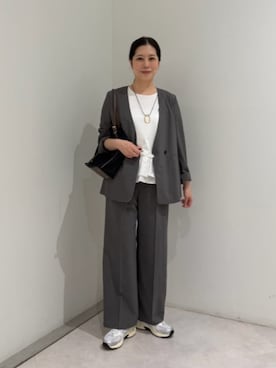 「アイテム（ノーカラージャケット）」を使った、taniai_hさん（レディース・162cm）の夏コーディネート