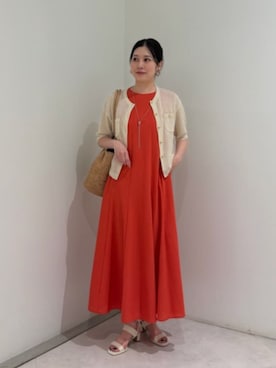 「green label relaxing（グリーンレーベルリラクシング）のアイテム（ネックレス）」を使った、taniai_hさん（レディース・162cm）の夏コーディネート