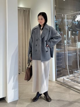 「アイテム（ピーコート）」を使った、taniai_hさん（レディース・162cm）の冬コーディネート