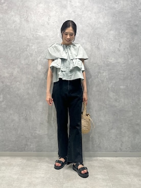 「EMMEL REFINES（エメルリファインズ）のアイテム」を使った、taniai_hさん（レディース・162cm）の夏コーディネート