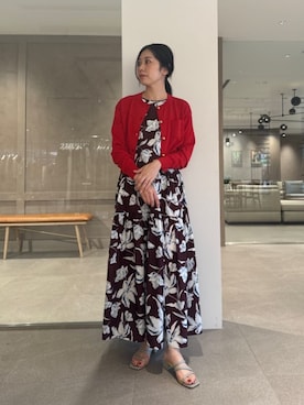 「アイテム（ワンピース/ドレス、レッド系）」を使った、taniai_hさん（レディース・162cm）の夏コーディネート