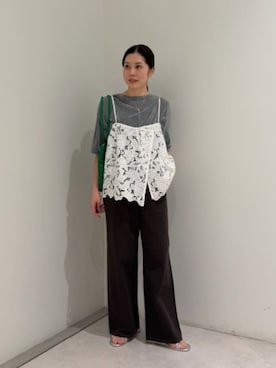 「green label relaxing（グリーンレーベルリラクシング）のアイテム（Tシャツ/カットソー）」を使った、taniai_hさん（レディース・162cm）の夏コーディネート