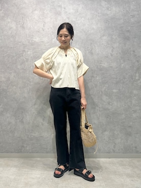 「EMMEL REFINES（エメルリファインズ）のアイテム」を使った、taniai_hさん（レディース・162cm）の夏コーディネート