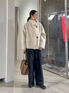 「アイテム（ピーコート）」を使った、taniai_hさん（レディース・162cm）の冬コーディネート