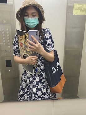 「working style」｜「アイテム（帽子）」を使った、tttchihさん（レディース・161cm）の夏コーディネート