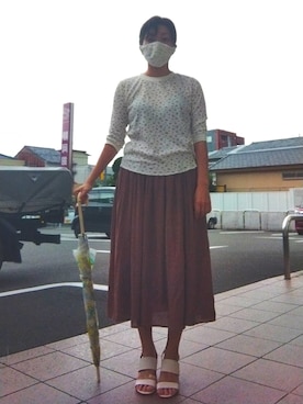 「雨の日」｜「アイテム（スウェット）」を使った、🤕さん（レディース・164cm）の夏コーディネート