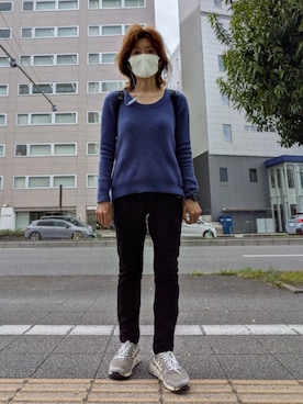 「moz（モズ）のアイテム（バックパック/リュック、ブラック系）」を使った、堀井可奈さん（レディース・164cm）の夏コーディネート
