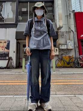 「ANAP（アナップ）のアイテム」を使った、堀井可奈さん（レディース・164cm）の夏コーディネート