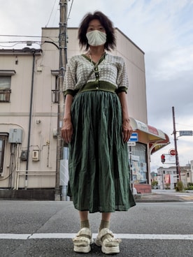 「WEGO（ウィゴー）のアイテム（アクセサリー）」を使った、堀井可奈さん（レディース・164cm）の夏コーディネート