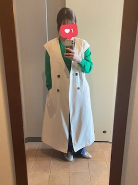 「NICE CLAUP（ナイスクラップ）のアイテム（ジャケット/アウター）」を使った、momokaさん（レディース・157cm）の春コーディネート