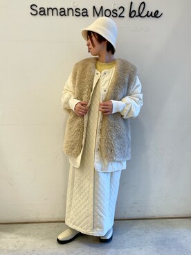 「Samansa Mos2 blue（サマンサモスモスブルー）のアイテム（帽子）」を使った、オオツカさん（レディース・149cm）の冬コーディネート