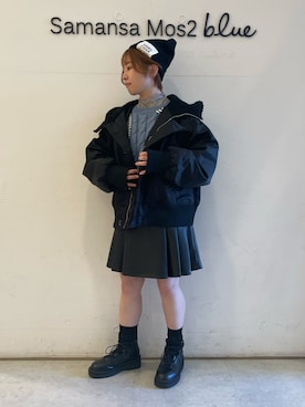 「ehka sopo（エヘカソポ）のアイテム（ブルゾン）」を使った、オオツカさん（レディース・149cm）の秋コーディネート