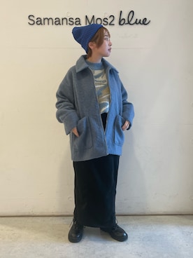 「Samansa Mos2 blue（サマンサモスモスブルー）のアイテム（ノーカラージャケット）」を使った、オオツカさん（レディース・149cm）の秋コーディネート