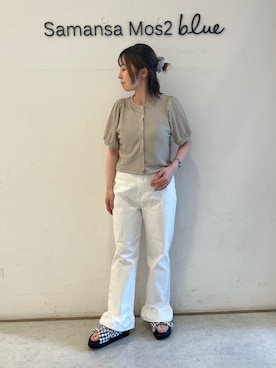 「ehka sopo（エヘカソポ）のくしゅくしゅギンガム厚底サンダル（サンダル）」を使った、オオツカさん（レディース・149cm）の夏コーディネート