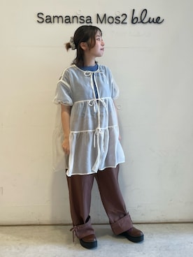 「夏秋ミックス」｜「アイテム（パンツ）」を使った、オオツカさん（レディース・149cm）の夏コーディネート