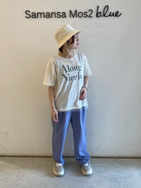 「Samansa Mos2 blue（サマンサモスモスブルー）のアイテム（帽子）」を使った、オオツカさん（レディース・149cm）の春コーディネート