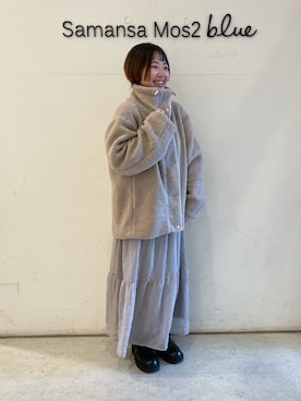 「Samansa Mos2 blue（サマンサモスモスブルー）のアイテム（ノーカラージャケット）」を使った、オオツカさん（レディース・149cm）の秋コーディネート