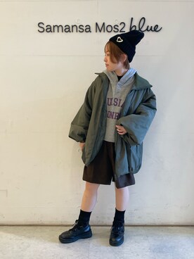 「ehka sopo（エヘカソポ）のアイテム（ノーカラージャケット）」を使った、オオツカさん（レディース・149cm）の冬コーディネート