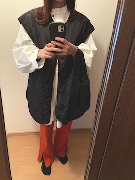 「PAGEBOY」｜「アイテム（ノーカラージャケット）」を使った、のさん（レディース・159cm）の秋コーディネート