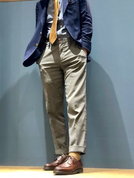 「Berwick1707（バーウィック）のアイテム（ドレスシューズ）」を使った、hiranoさん（メンズ・167cm）の夏コーディネート
