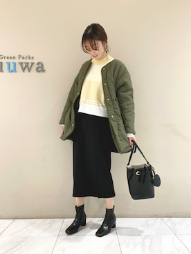 「Green　Parks（グリーンパークス）のアイテム（その他アウター）」を使った、ひがしまるさん（レディース・168cm）の冬コーディネート