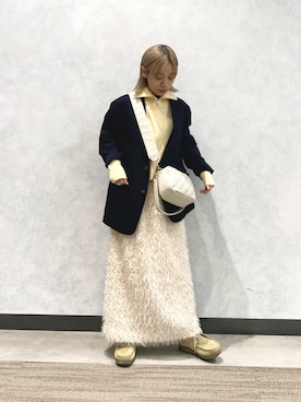 「ハイトーンカラー」｜「アイテム（ジャケット/アウター）」を使った、KANOKOさん（レディース・147cm）の冬コーディネート
