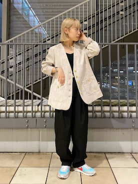 「fredy emue（フレディエミュ）のアイテム（ノーカラージャケット）」を使った、KANOKOさん（レディース・147cm）の秋コーディネート